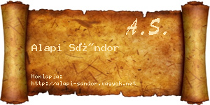 Alapi Sándor névjegykártya