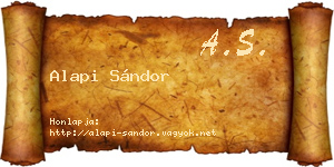 Alapi Sándor névjegykártya