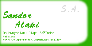 sandor alapi business card